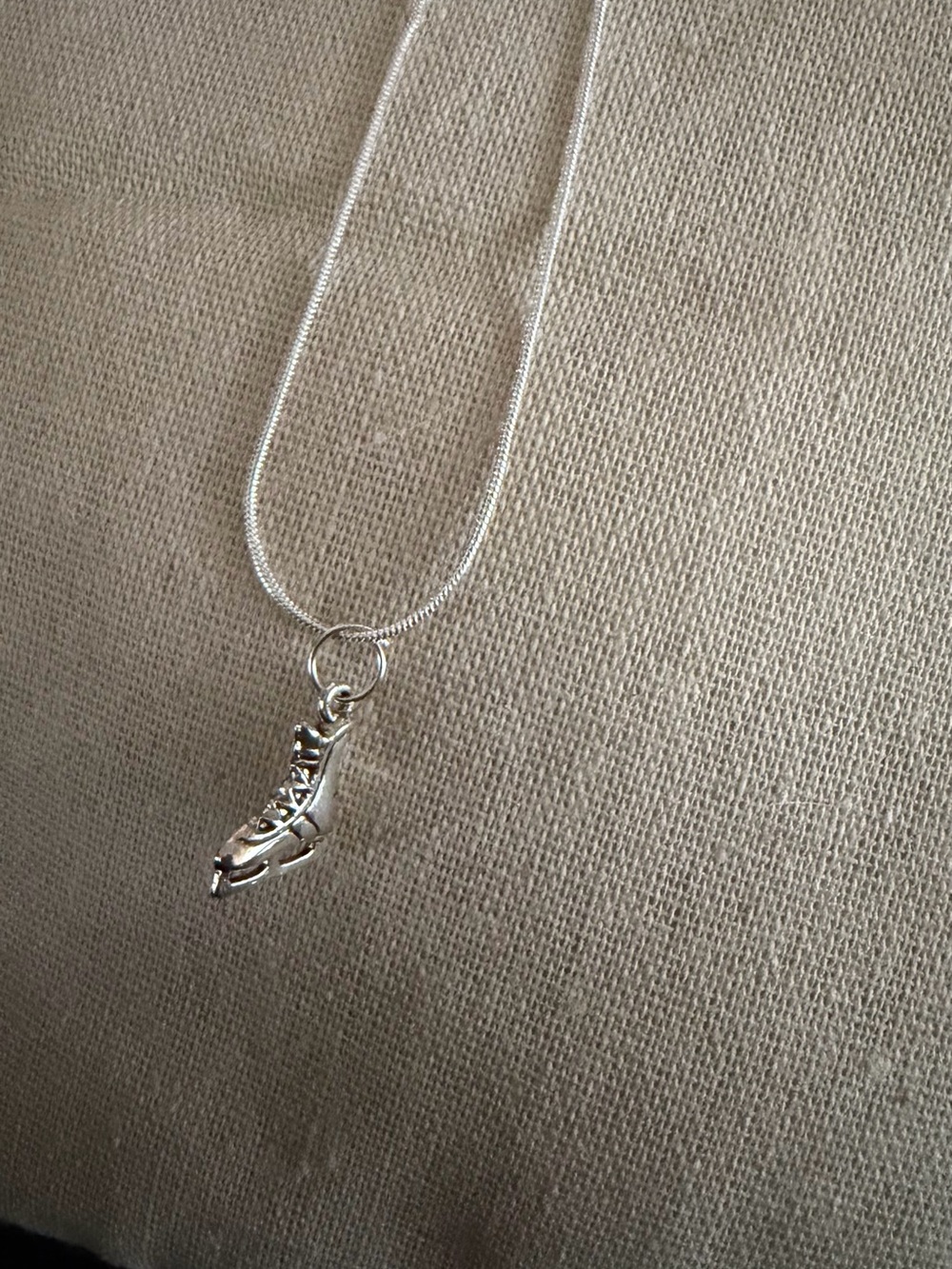 Silver Ice Skate Pendant Necklace - Women Jewelry